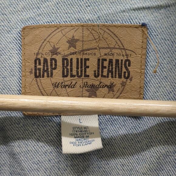 Gap Blue Jeans vintage cotton Denim Jacker size L - Picture 3 of 6